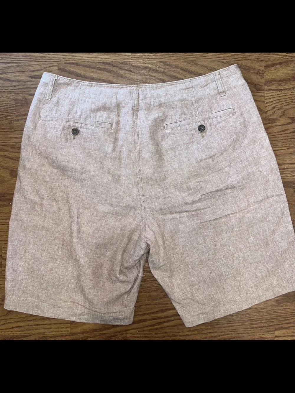 J.Crew Gramercy Linen Cotton Shorts Men's 34 Brown/Red Flat Front Linen/Cotton
